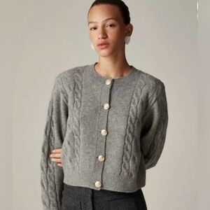 J.Crew Cable-knit cardigan sweater